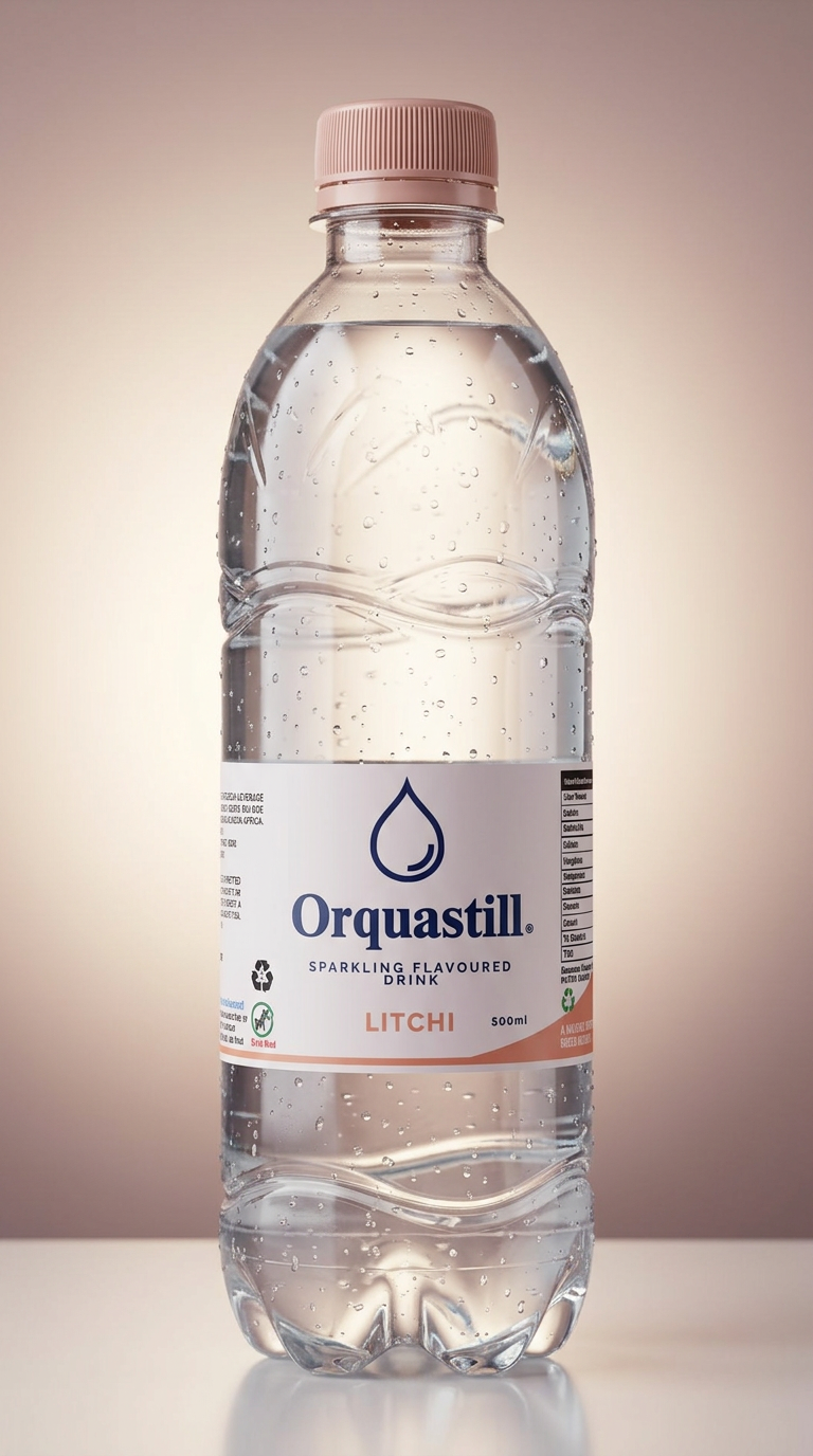 Orquastill Litchi sparkling flavoured water bottle
