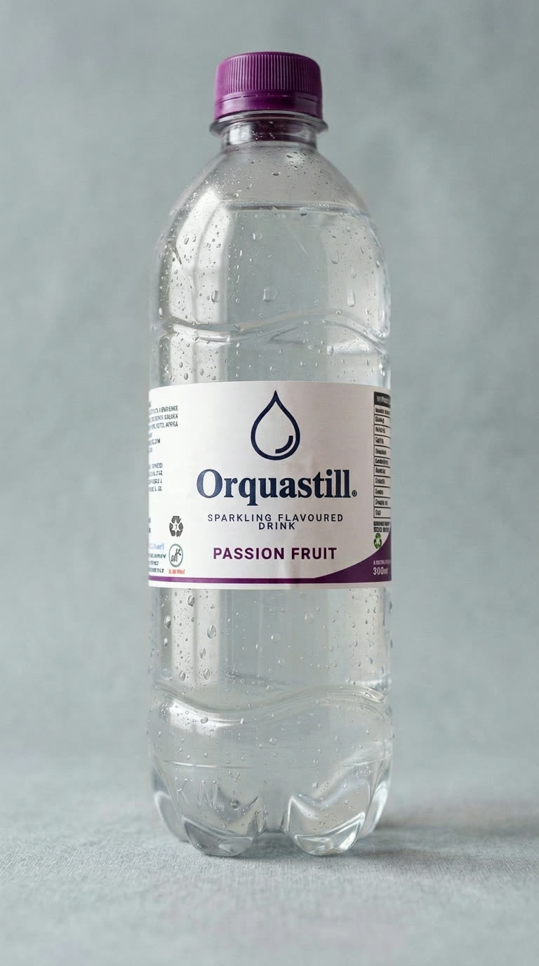 Orquastill Passion Fruit sparkling flavoured water bottle