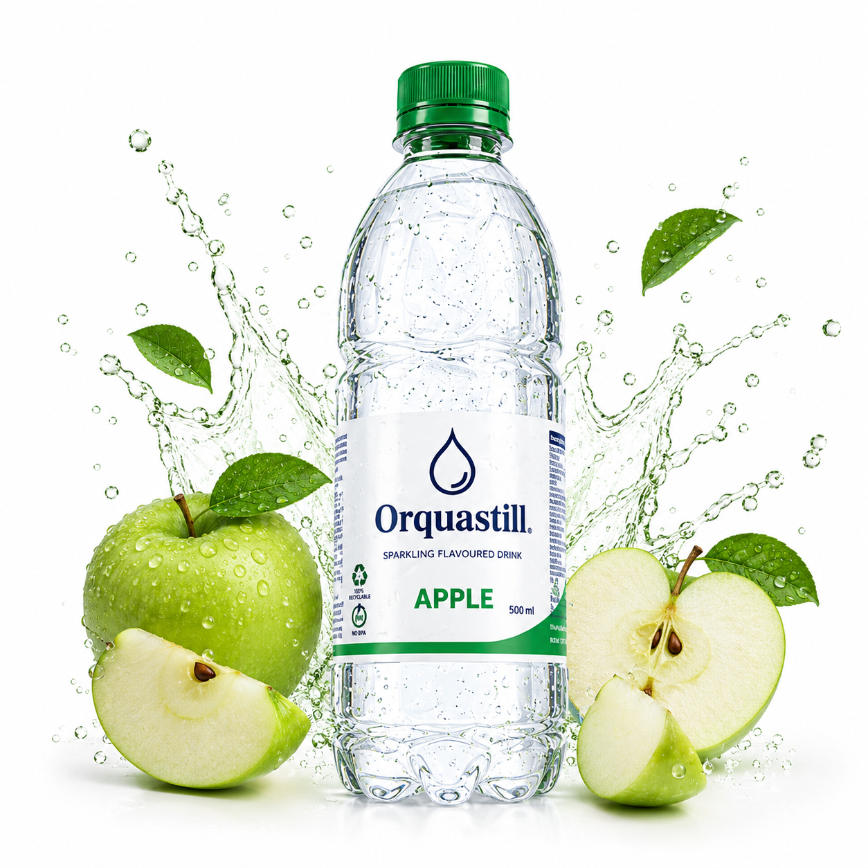 Orquastill Apple sparkling flavoured water bottle