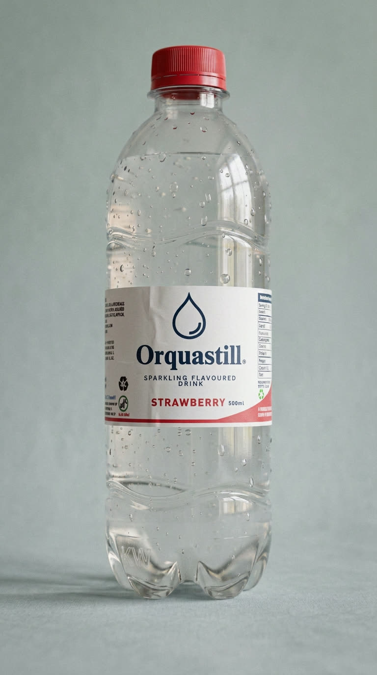 Orquastill Strawberry sparkling flavoured water bottle
