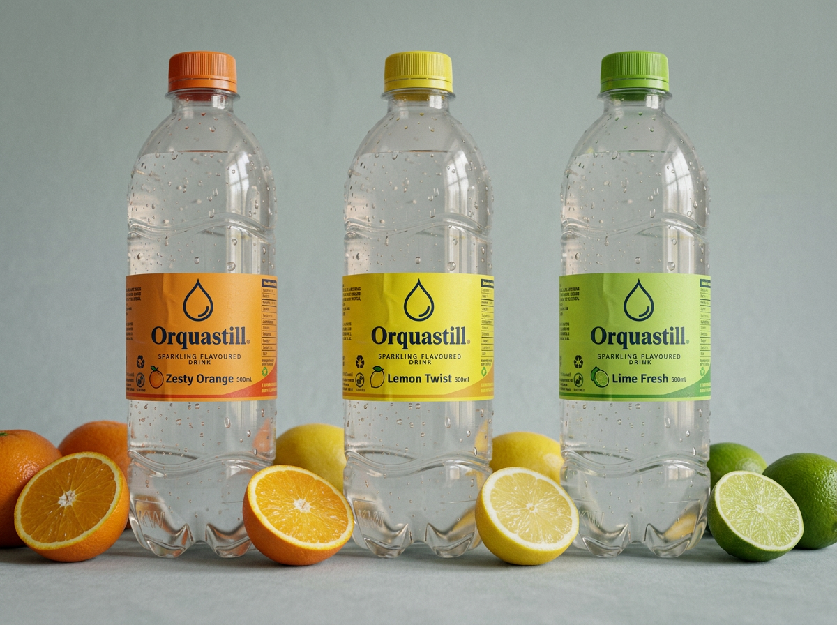 Citrus Collection bottled water range by Orquastill
