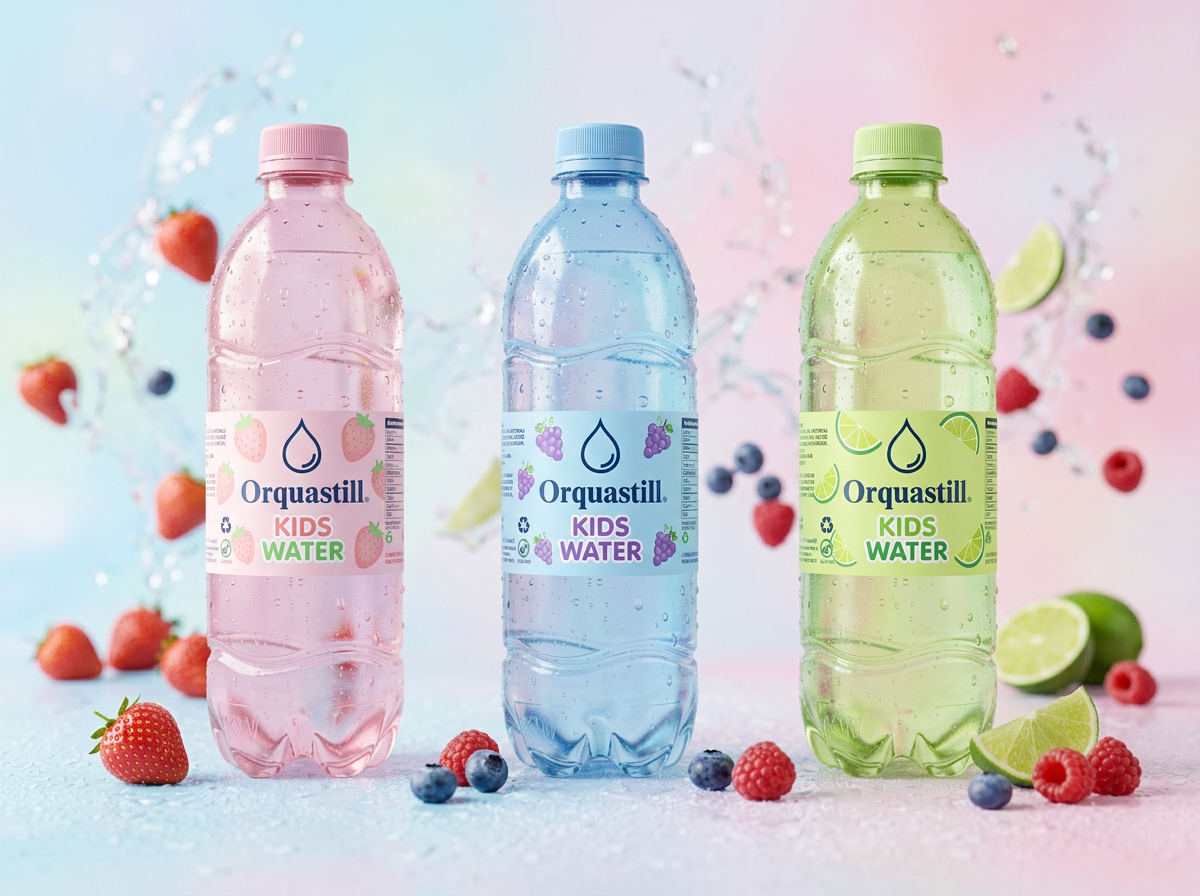 Kids Collection bottled water range by Orquastill