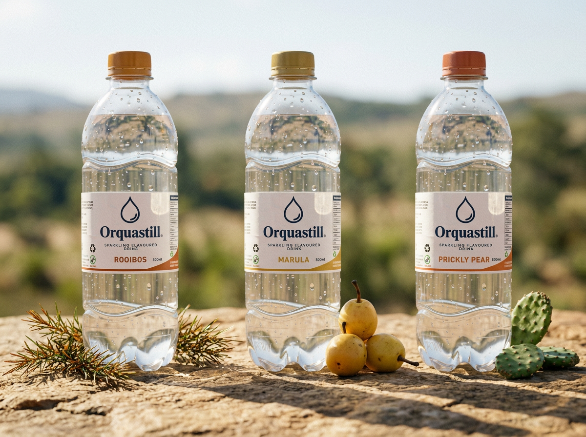 South African Collection bottled water range by Orquastill