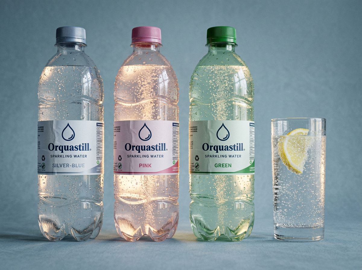 Sparkling Collection bottled water range by Orquastill