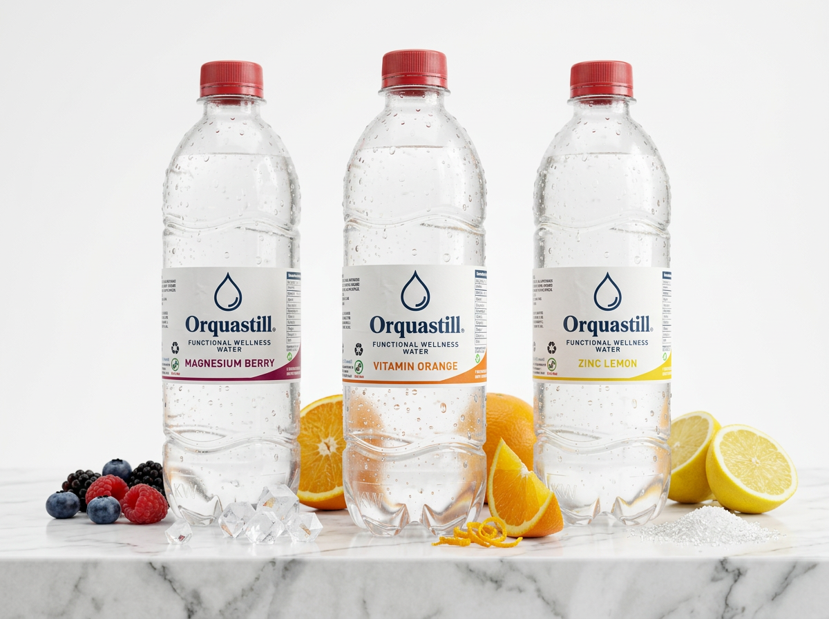 Wellness Collection bottled water range by Orquastill