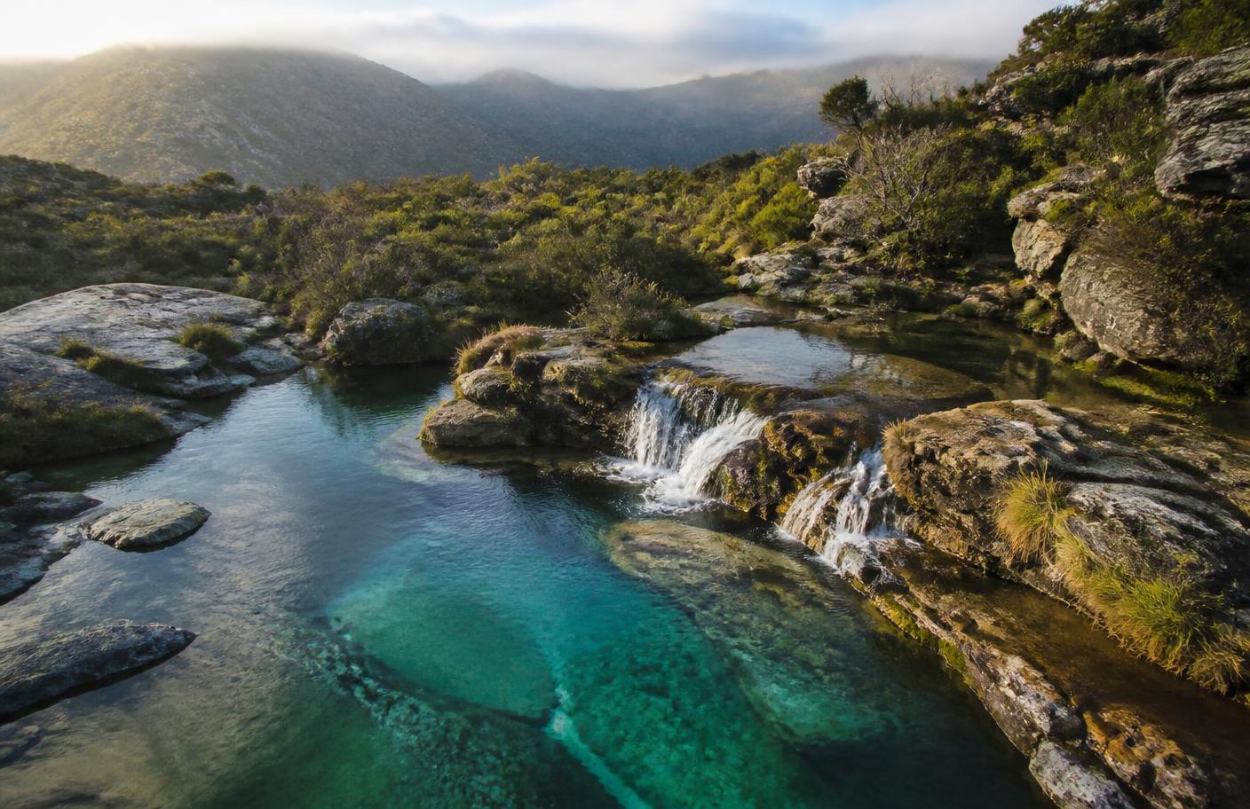 Pristine South African mountain spring at first light